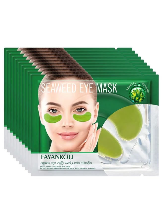 FAYANKOU 10 Pairs Eye Mask Under Eye Mask Anti Aging Eye Patches for Puffy Wrinkles Eyes Moisturizing and Reducing Dark Circles Eye Treatment Skin Care Eye Mask Patches Crystal Eye Sleeping Mask Seaweed - Image 1